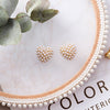 Wholesale Jewelry Alloy S925 Silver Natural Style Heart Shaped Electroplated Pearl Earrings For Women