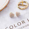 Wholesale Jewelry Alloy S925 Silver Natural Style Heart Shaped Electroplated Pearl Earrings For Women