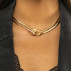 Wholesale Jewelry Alloy Snake Bone Chain Geometric Punk Hiphop Collarbone Necklace With Electroplating