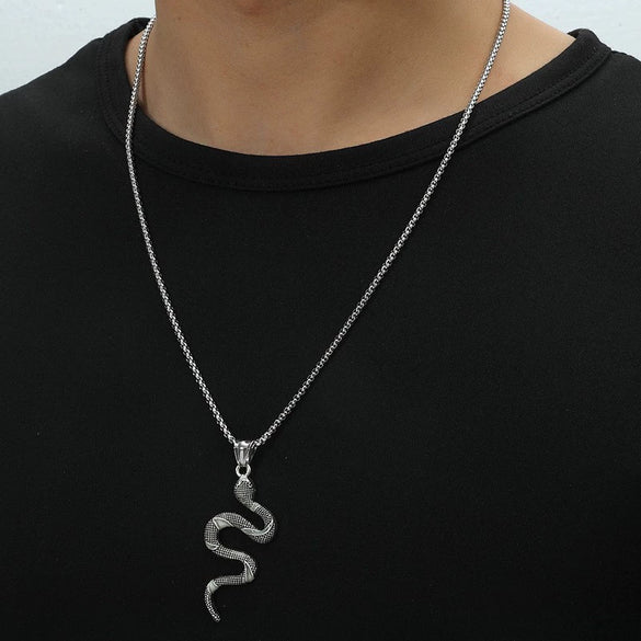 Wholesale Jewelry Alloy Snake Pendant Electroplating Zodiac Animal Style Necklace