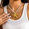 Wholesale Jewelry Alloy Star Exaggerated Handmade Pendant Necklace For Women