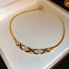 Wholesale Jewelry Alloy Twisted Geometric Electroplating Earrings Necklace Set