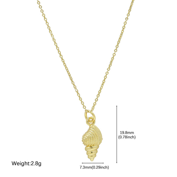 Wholesale Jewelry Animal Pattern Copper Pendant Necklace With Electroplating Ocean Shells Conch Starfish Small Fish Tropical Fish Shrimp Design