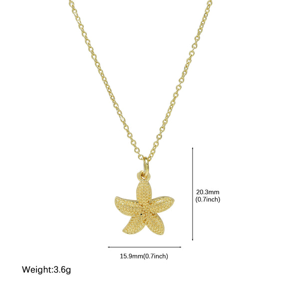 Wholesale Jewelry Animal Pattern Copper Pendant Necklace With Electroplating Ocean Shells Conch Starfish Small Fish Tropical Fish Shrimp Design