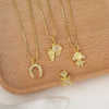 Wholesale Jewelry Animal Pendant Necklace Copper Plating Inlay