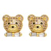 Wholesale Jewelry Animal Style Bear Earrings For Women Copper Inlaid With Zircon