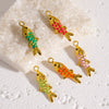 Wholesale Jewelry Animal Style Stainless Steel Three Dimensional Fish Pendant With Enamel Color And Vacuum Furnace Electroplating