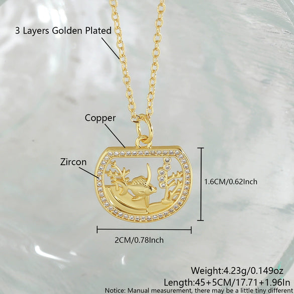Wholesale Jewelry Animal Zodiac Copper Electroplated O Word Chain Pendant Necklace For Women