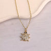 Wholesale Jewelry Animal Zodiac Copper Zircon Dripping Oil Pattern 18K Gold Plated Water Wave Chain Necklace