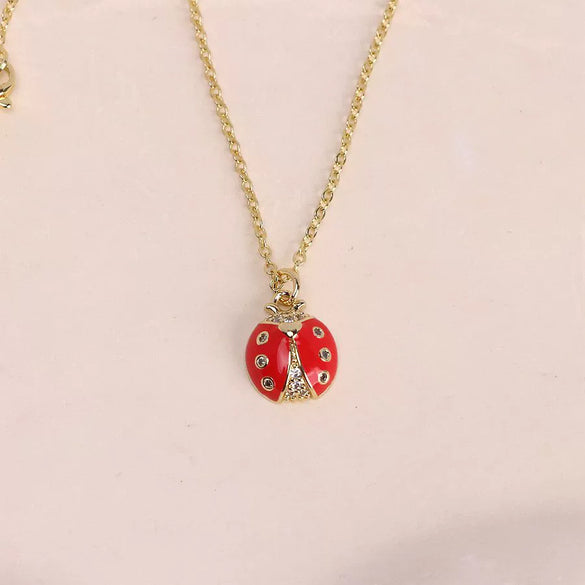 Wholesale Jewelry Animal Zodiac Copper Zircon Dripping Oil Pattern 18K Gold Plated Water Wave Chain Necklace