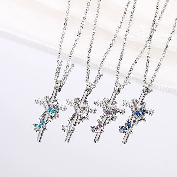 Wholesale Jewelry Animal Zodiac Geometric Pattern Copper Mixed Gemstone Inlay O Chain Necklace With Electroplating For Women