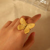Wholesale Jewelry Animals Insects Geometric Stainless Steel And Titanium Steel Butterfly Pendant Necklace Bracelet Ring With Electroplating For Women