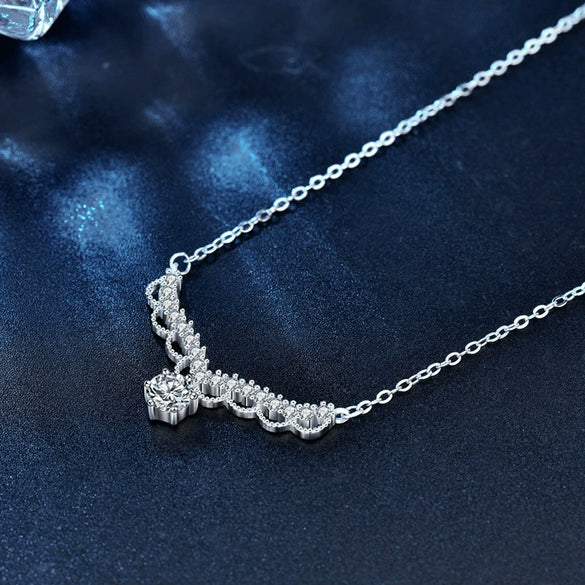 Wholesale Jewelry Animals Zodiac 925 Sterling Silver Moissanite Forest Antler Pendant Set With Cross Chain