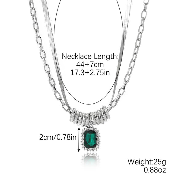 Wholesale Jewelry Artificial Crystal Love Heart Pendant Necklace And Earrings Set With Snake Chain And Electroplating