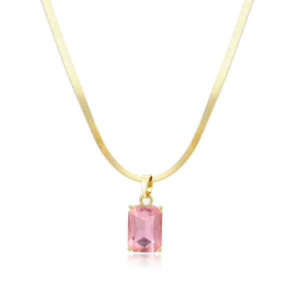 Wholesale Jewelry Artificial Crystal Love Heart Pendant Necklace And Earrings Set With Snake Chain And Electroplating