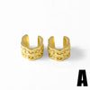 Wholesale Jewelry Asymmetrical Nonpiercing Ear Clip Geometric Copper Goldplated Ear Cuff