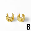 Wholesale Jewelry Asymmetrical Nonpiercing Ear Clip Geometric Copper Goldplated Ear Cuff