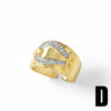 Wholesale Jewelry Asymmetrical Opening Adjustable Ring Copper Electroplated Geometric Style