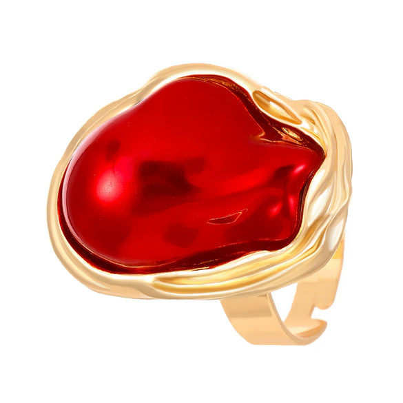 Wholesale Jewelry Baroque Alloy Inlaid Imitation Pearl Geometric Irregular Ring