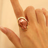 Wholesale Jewelry Baroque Alloy Inlaid Imitation Pearl Geometric Irregular Ring