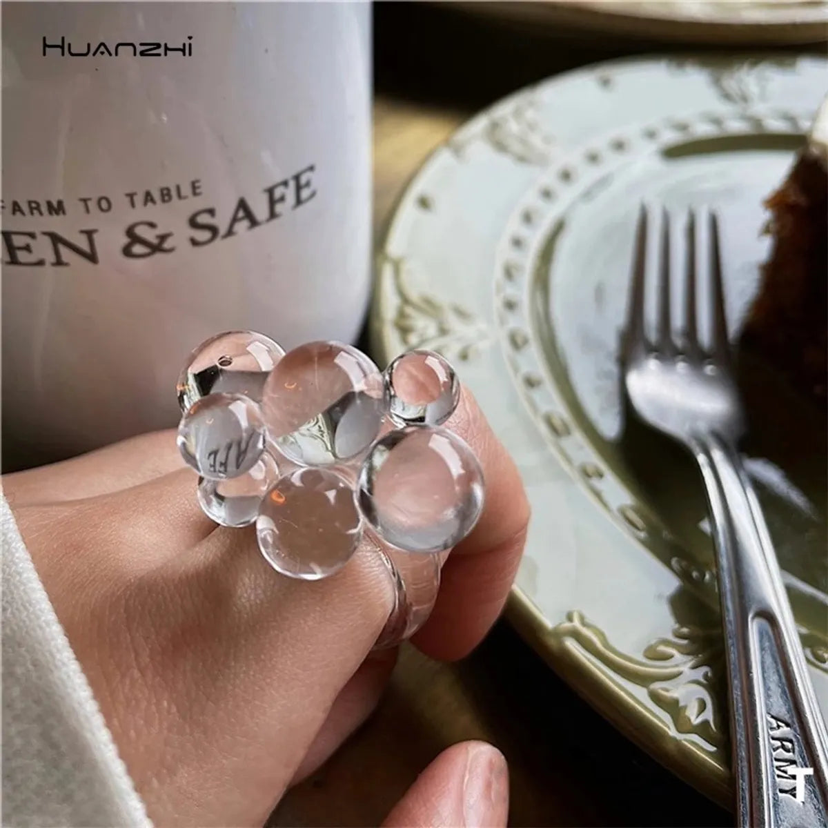 Basic Classic Style Flower Plastic Resin Women's Rings