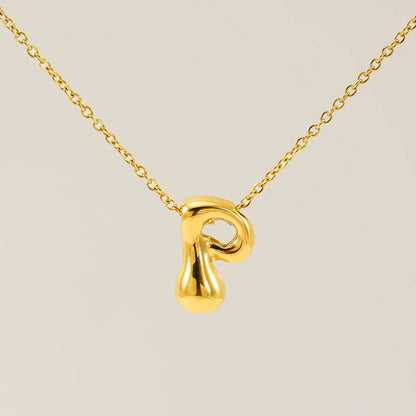 Wholesale Jewelry Basic Classic Style Letter 304 Stainless Steel 18K Gold Plated Plating Pendant Necklace