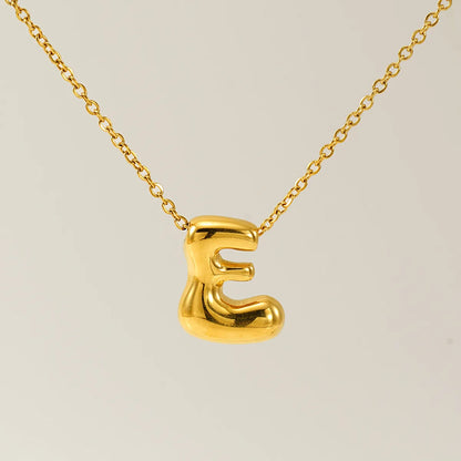 Wholesale Jewelry Basic Classic Style Letter 304 Stainless Steel 18K Gold Plated Plating Pendant Necklace