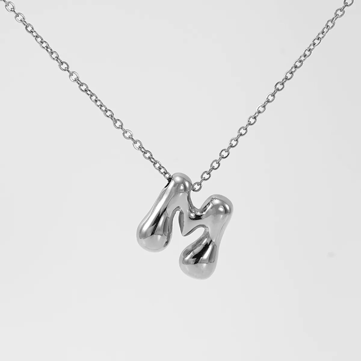 Wholesale Jewelry Basic Classic Style Letter 304 Stainless Steel 18K Gold Plated Plating Pendant Necklace