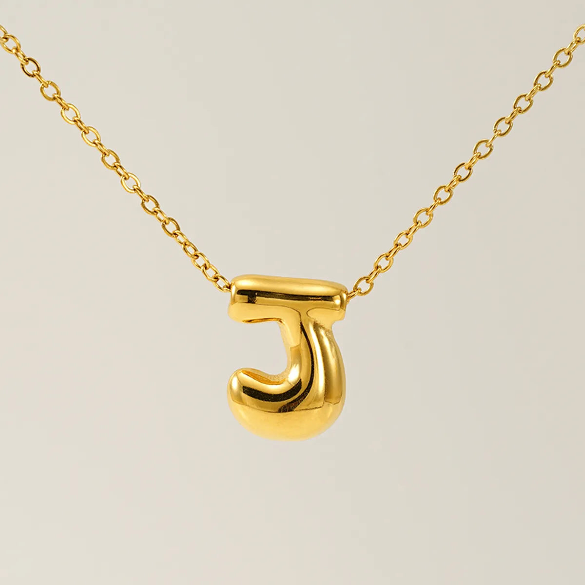 Wholesale Jewelry Basic Classic Style Letter 304 Stainless Steel 18K Gold Plated Plating Pendant Necklace