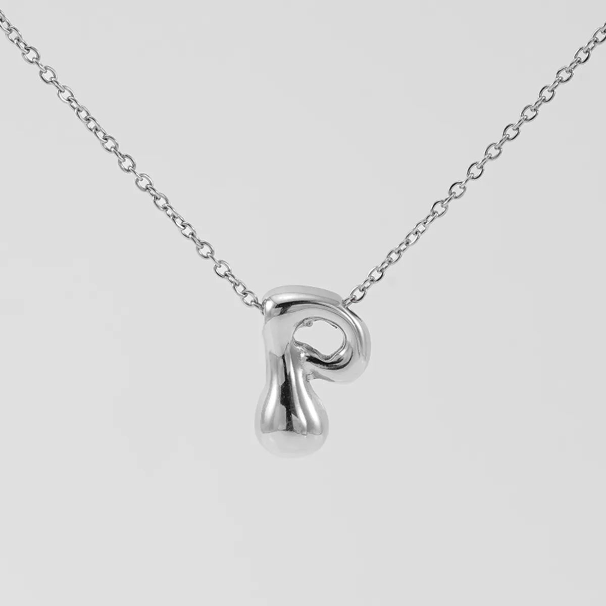 Wholesale Jewelry Basic Classic Style Letter 304 Stainless Steel 18K Gold Plated Plating Pendant Necklace