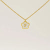 Wholesale Jewelry Basic Classic Style Letter Flower 304 Stainless Steel Shell 18K Gold Plated Plating Inlay Pendant Necklace