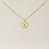 Wholesale Jewelry Basic Classic Style Letter Flower 304 Stainless Steel Shell 18K Gold Plated Plating Inlay Pendant Necklace