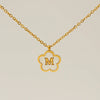 Wholesale Jewelry Basic Classic Style Letter Flower 304 Stainless Steel Shell 18K Gold Plated Plating Inlay Pendant Necklace