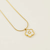 Wholesale Jewelry Basic Classic Style Letter Flower 304 Stainless Steel Shell 18K Gold Plated Plating Inlay Pendant Necklace