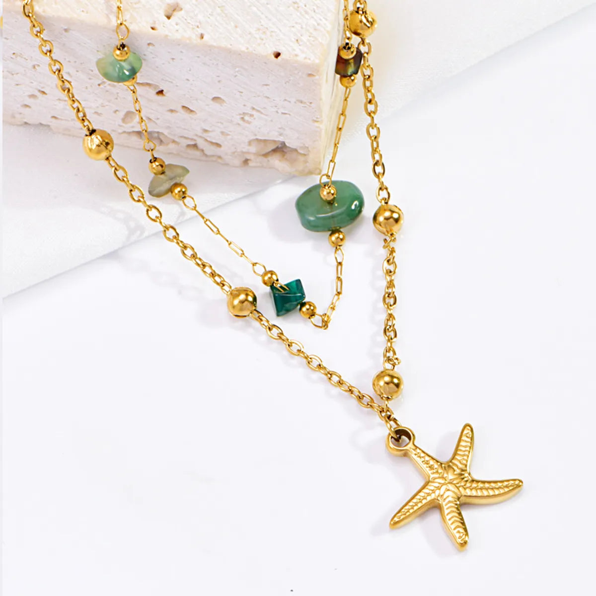 Wholesale Jewelry Basic Classic Style Scallop Star 304 Stainless Steel 18K Gold Plated Anklet