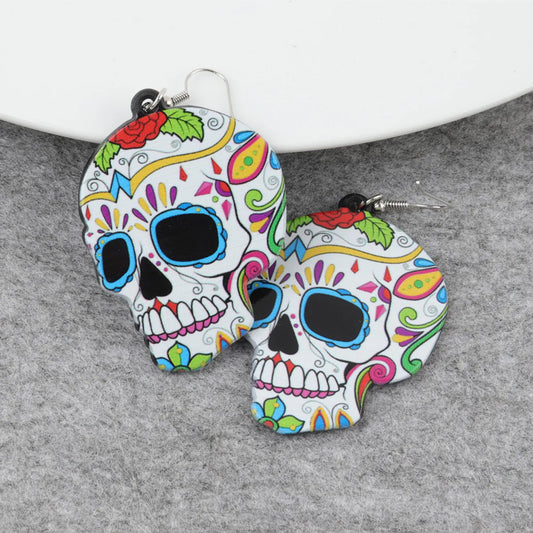 1 Pair Basic Classic Style Skull Arylic Drop Earrings