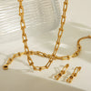 Wholesale Jewelry Basic Classic Style Solid Color 304 Stainless Steel 18K Gold Plated Bracelets Earrings Necklace