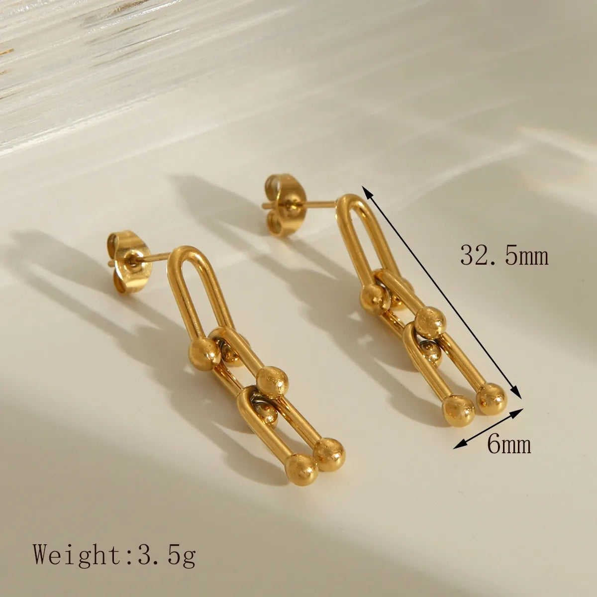 Wholesale Jewelry Basic Classic Style Solid Color 304 Stainless Steel 18K Gold Plated Bracelets Earrings Necklace