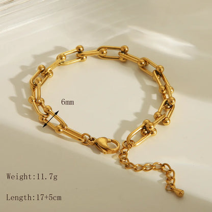 Wholesale Jewelry Basic Classic Style Solid Color 304 Stainless Steel 18K Gold Plated Bracelets Earrings Necklace