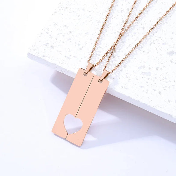Wholesale Jewelry Basic Customization Laser Engraving Solid Color Long Strip 201 Stainless Steel Plating Pendant Necklace Cable Chain