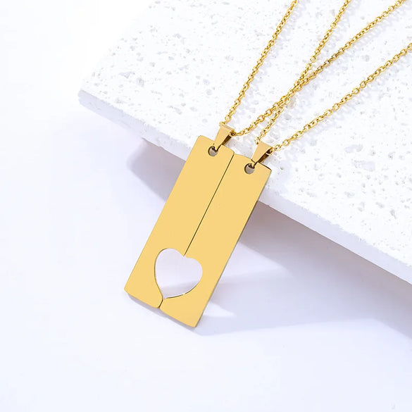 Wholesale Jewelry Basic Customization Laser Engraving Solid Color Long Strip 201 Stainless Steel Plating Pendant Necklace Cable Chain