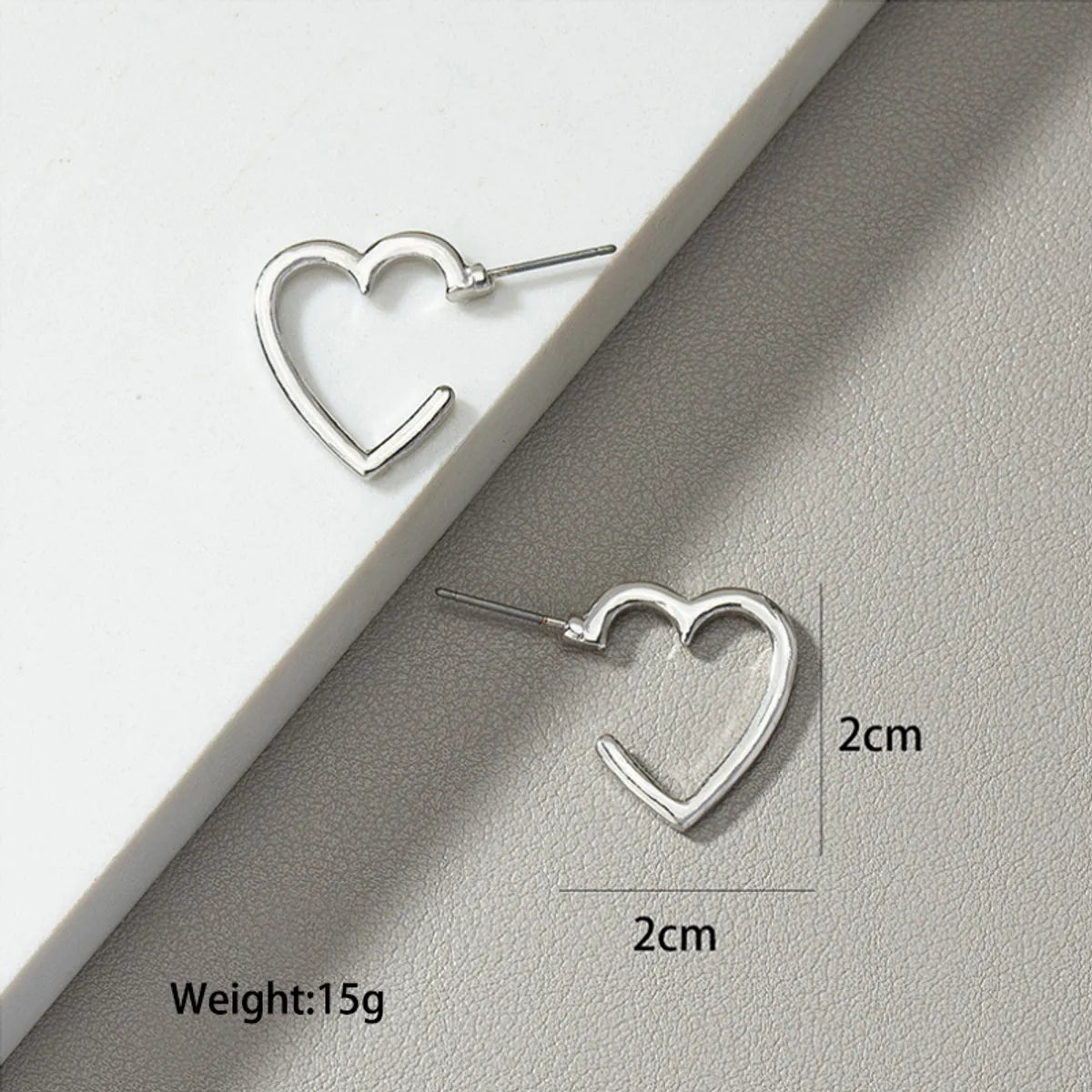 Wholesale Jewelry Basic Heart Shape Alloy Plating Ear Studs