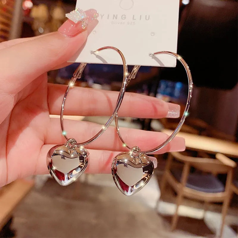 Wholesale Jewelry Basic Heart Shape Mixed Materials Earrings