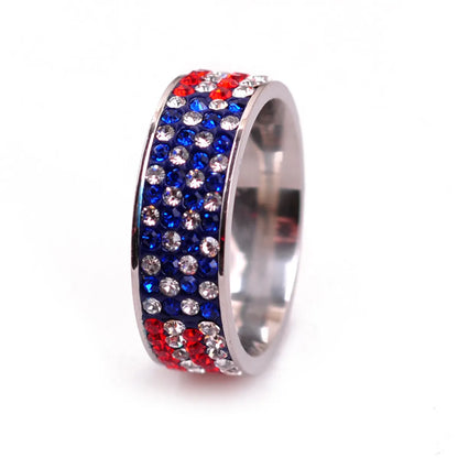 Wholesale Jewelry Basic Modern Style Classic Style Geometric 201 Stainless Steel Rhinestones Inlay Rings