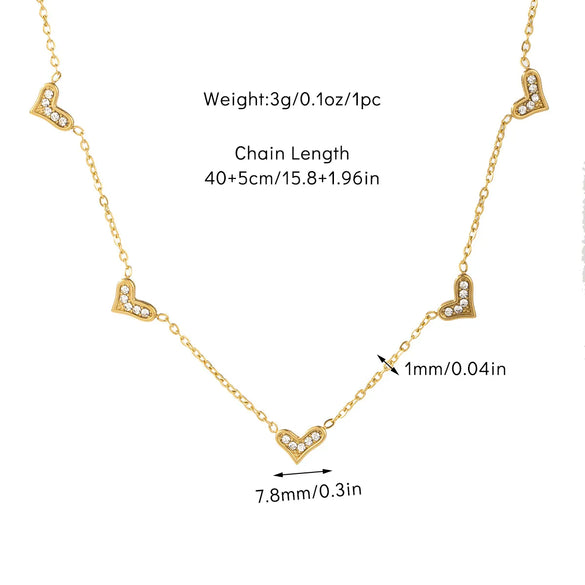 Wholesale Jewelry Basic Modern Style Classic Style Geometric Heart Shape Titanium Steel Plating Pendant Necklace