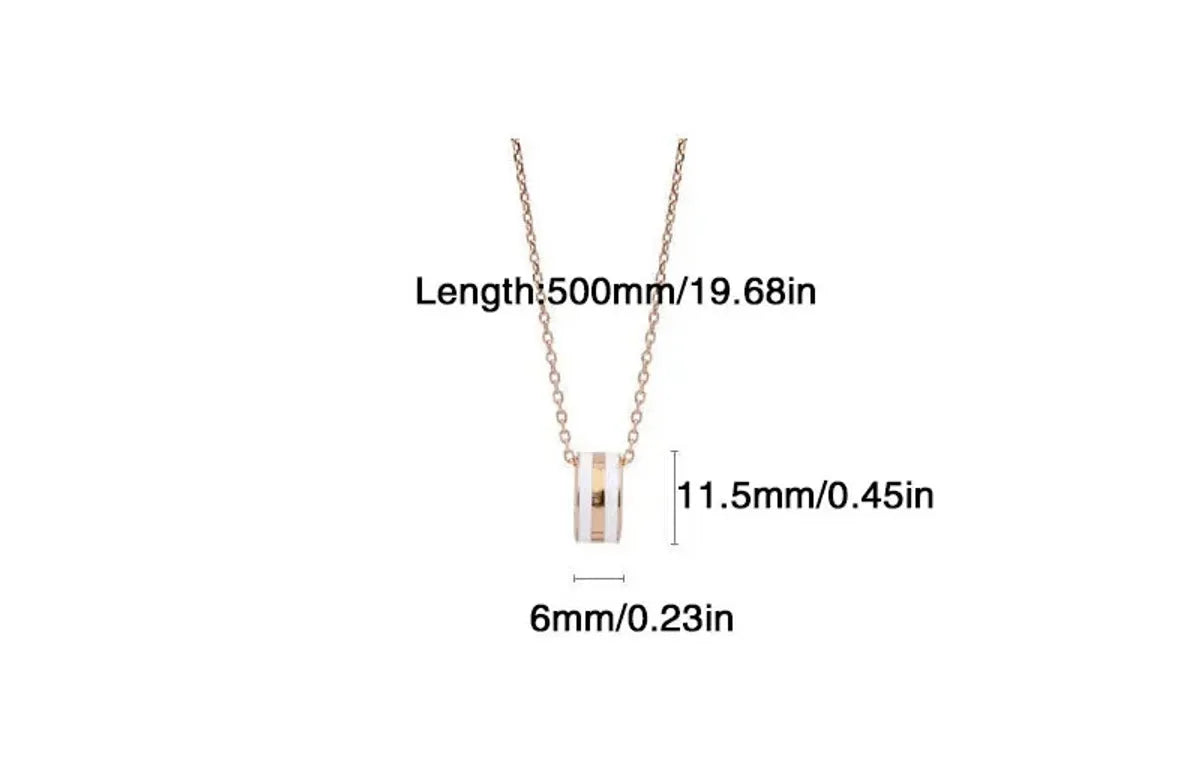 Wholesale Jewelry Basic Modern Style Classic Style Geometric Round Titanium Steel Zircon Plating Inlay Pendant Necklace