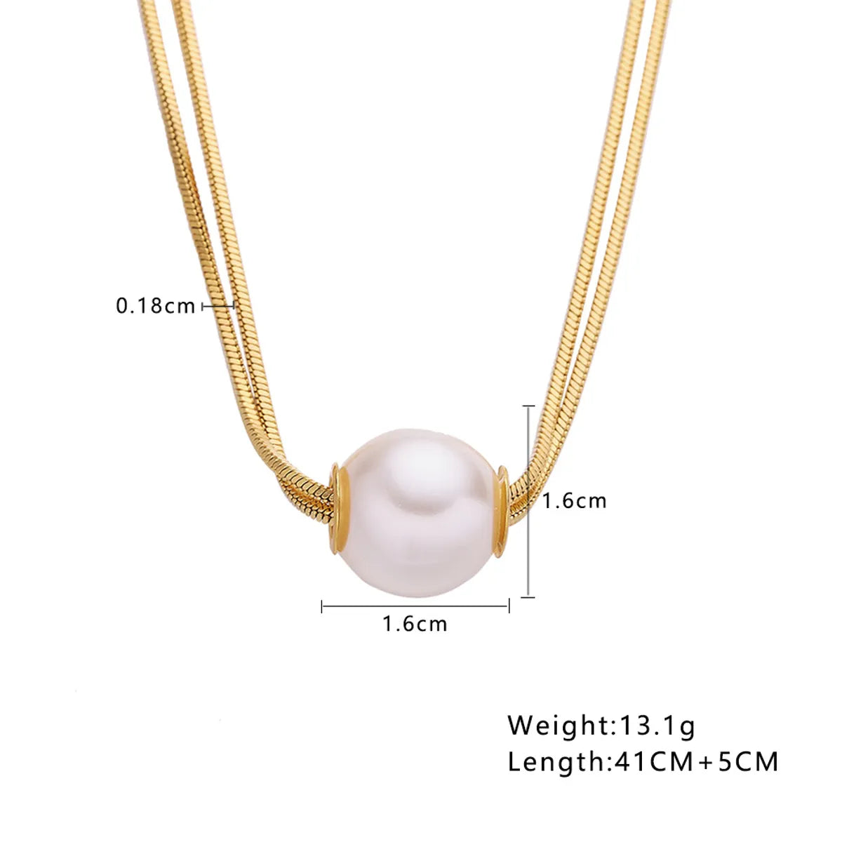 Wholesale Jewelry Basic Modern Style Classic Style Geometric Titanium Steel Artificial Pearls Plating Inlay Double Layer Necklaces Pendant Necklace