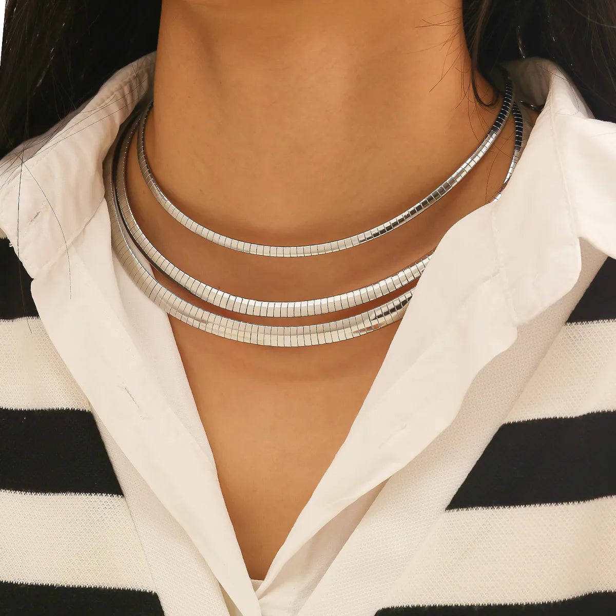 Wholesale Jewelry Basic Modern Style Classic Style Geometric Titanium Steel Plating Choker