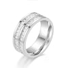 Wholesale Jewelry Basic Modern Style Classic Style Geometric Titanium Steel Zircon Inlay Rings