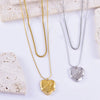 Wholesale Jewelry Basic Modern Style Classic Style Heart Shape Titanium Steel Plating Double Layer Necklaces